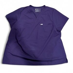 FIGS Catarina Scrub‎ Top Women’s 3XL Purple Jam V-Neck Technical Collection